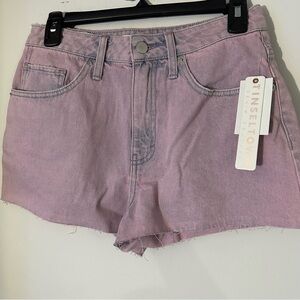 Tinseltown pink wash cutoff denim shorts size 27 NWT